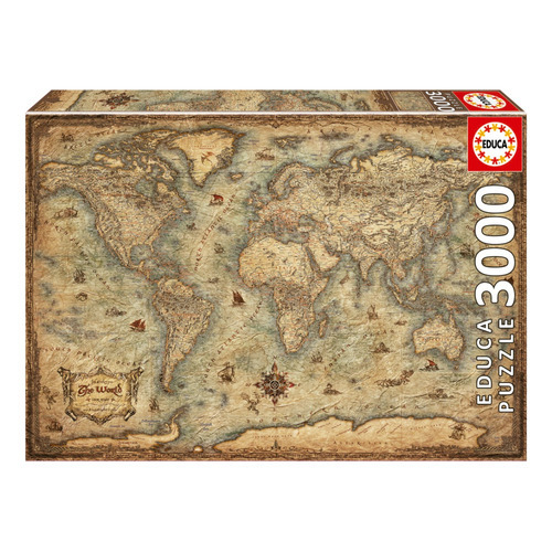 Puzzle Rompecabezas Mapamundi X3000 Piezas Educa