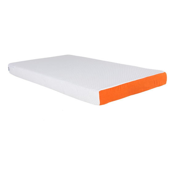 Colchón Cuna Bebe Baby Better Memory Foam 140x80 Color Blanco y Naranja