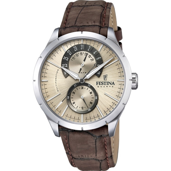 Reloj Festina F16573/9 Marrón Hombre Color de la correa Plateado