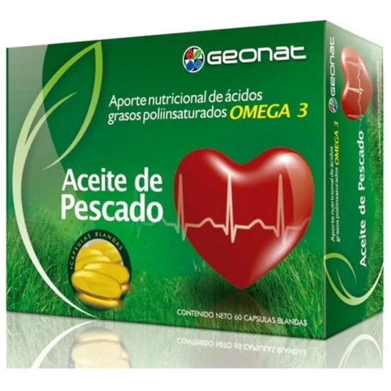 Geonat Aceite De Pescado Omega 3 Colesterol X 60 Cápsulas Sabor No