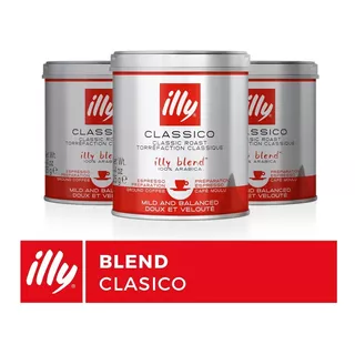 3x Café Illy Blend - 125gr - 100% Arábica - Molido
