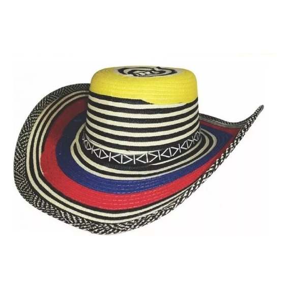 Sombrero Costeño Alon  En Nylon Colombiano Bandera Fiesta