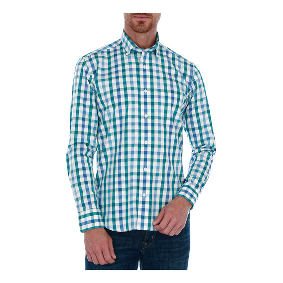 Camisa Casual Scappino Slub A Cuadros P4154