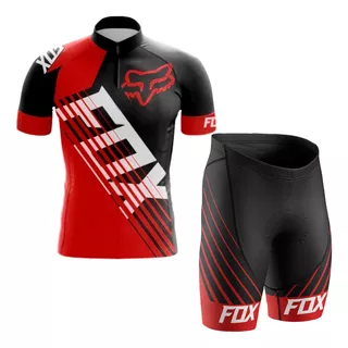 Conjunto Camisa Manga Curta E Bermuda Fox Ciclismo Dry Fit