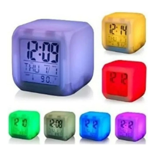 Despertador de escritorio Cube Led de 7 colores