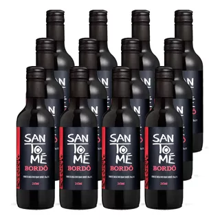 12 Vinho Mini Santomé Premium Tinto Suave Bordô 245ml Baby
