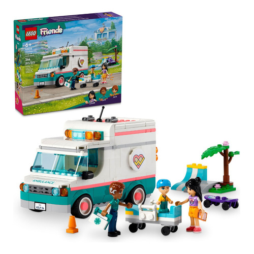 LEGO® Friends Ambulancia del Hospital de Heartlake City,  juguete para el desarrollo socioemocional con ambulancia construible para niñas y niños de 6 años 42613