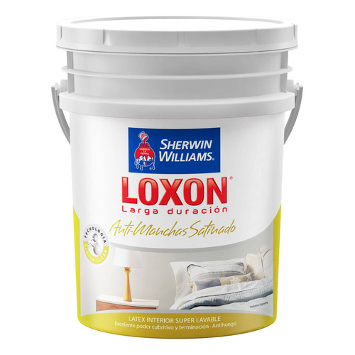 Sherwin Williams Loxon Larga Duración látex satinado anti mancha 20L 1 unidad blanco
