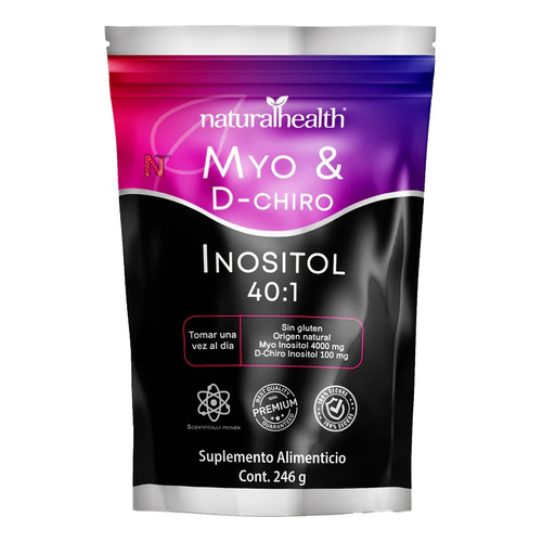 Myo Y D-chiro Inositol Polvo (246 G) Naturalhealth Premium Sabor Sin sabor