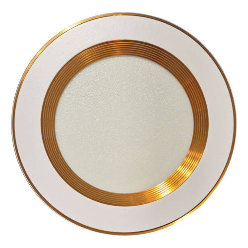 4 Lamparas Led De Empotrar 20w Marco Satin Plafon Bote 12cm Color Marco Blanco Con Dorado Luz Fria 6500k