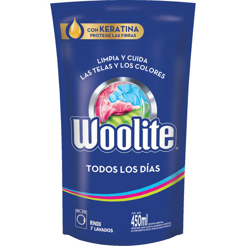 Jabón líquido Woolite Todos Los Días woolite repuesto 450 ml