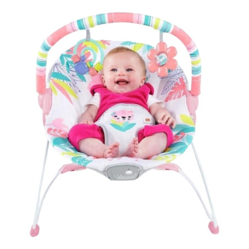 Silla mecedora para bebé Bright Starts Flamingo Vibes 12228-ES blanco/rosa