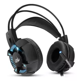 Fone De Ouvido Over-ear Gamer Knup Kp-464 Preto Com Luz Led