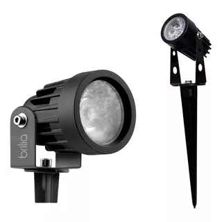 Espeto De Jardim Led 7w Branco Quente 2700k Brilia Ip67 Cor Da Carcaça Preto Cor Da Luz Branco-quente Bivolt