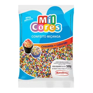 Confeito Miçanga Mil Cores 500g Sortido - Mavalério