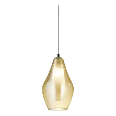 Colgante 3 Luces Mamushka Ambar Base Redonda Apto Led