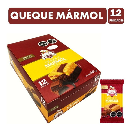 Queque Mármol Nutra Bien - Sabor Chocolate Y Naranja (12un)