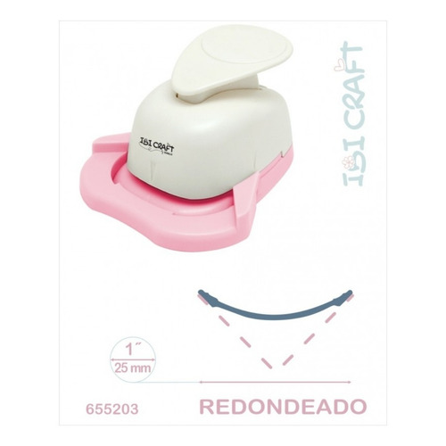 Perforadora Sacabocado Esquinero Scrapbooking Redondeado Color Blanco/rosa