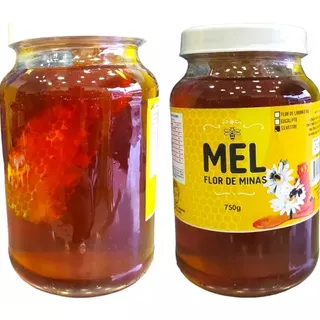 Kit 02 Mel Puro Flor De Minas Cm Favo Abelhas 750g Silvestre