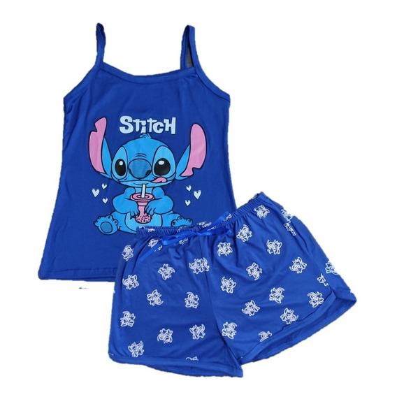 Pijama Para Mujer De Lilo Y Stich  Short Y Blusa