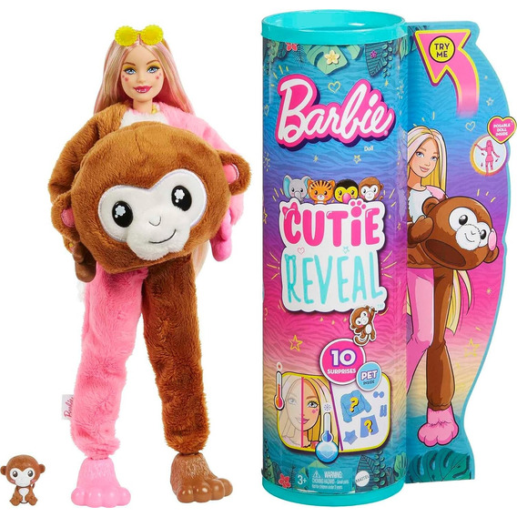Muñeca Barbie Cutie Reveal Con Sorpresas Serie 2 Mono