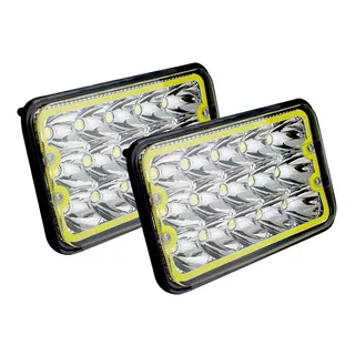 Par Faros Alta Baja 15 Led Unidad H4 Contorno Cob Color 4x6