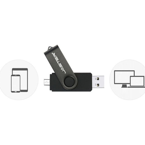 Pen Drive Jaster de 64 GB, entrada USB C, color blanco, color negro