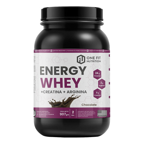 One Fit Crea + Prote Energy Power Whey Protein 907g Vainilla Sabor Chocolate