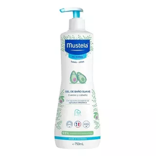 Gel De Baño Suave Para Bebe Mustela 750 Ml Piel Normal