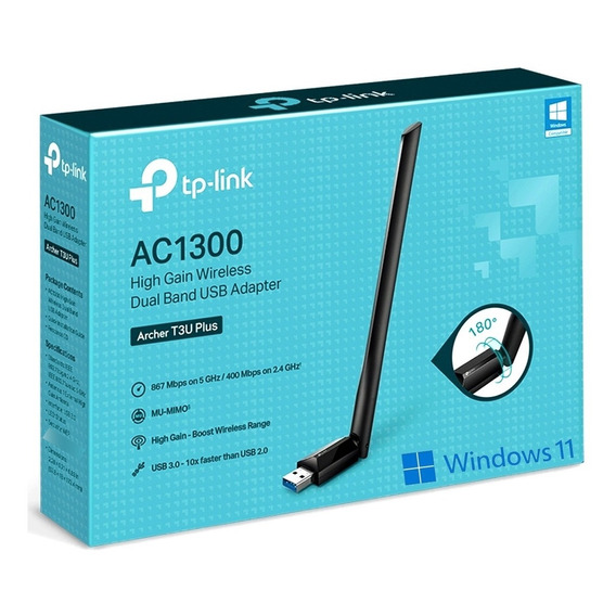 Adaptador Wifi Usb 3.0 Tp Link Archer T3u Plus Ac1300 Dual B