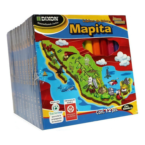 10 Cajas Colores Mapita Con 12 Cortos 