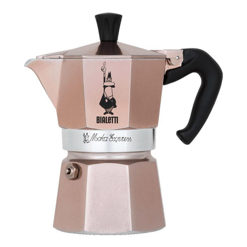 Cafetera Bialetti Moka Express 3 tazas manual rose gold italiana