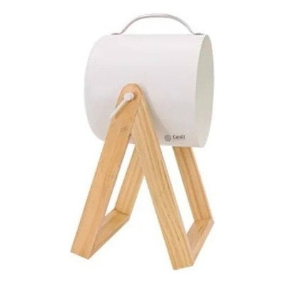 Lampara Moderna Madera Nordica E27 Candil Rufo Blanco