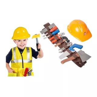 Juguete Kit Herramientas Constructor + Casco Para Niños