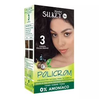  Policrom Tono Sobre Tonocoloración Sin Amoníaco. Silkey Tono 3 Castaño Oscuro Natural