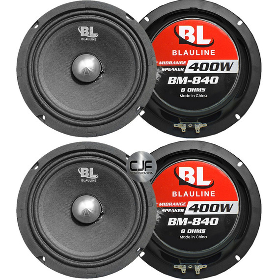 2 Parlantes Woofer Medio Blauline Bm 840 8 Pulgadas 400w Cjf