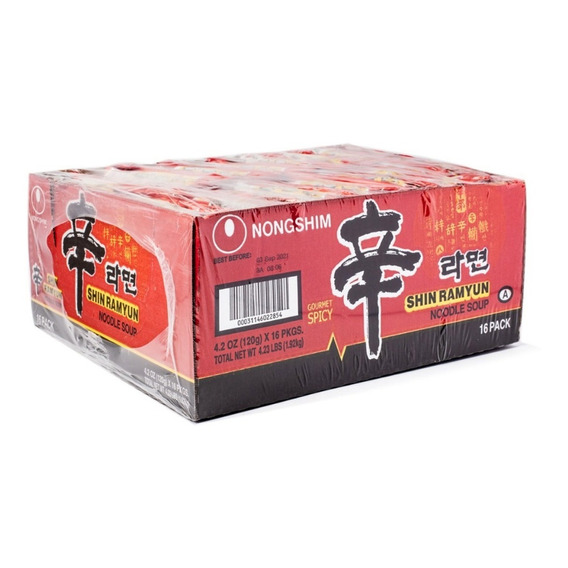 Ramen Coreano Nongshim Shin Ramyun Caja 16 Piezas De 120g