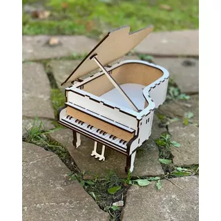 Piano De Calda Lindo Porta Joias Miniatura 3d Mdf 3mm Branco