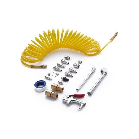 Kit Compresor 20 Pzs Manguera Inflador Acople Bremen® 6673