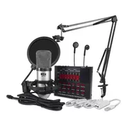 Microfono Condenser Bm700 Kit Grabación Completo + Placa Usb