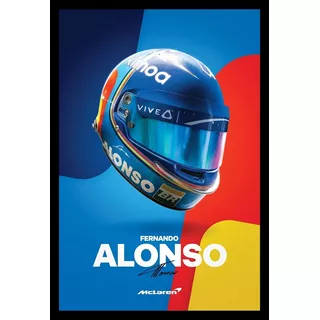 Fernando Alonso Casco Mclaren F1 Cuadro Enmarcado 45x30cm