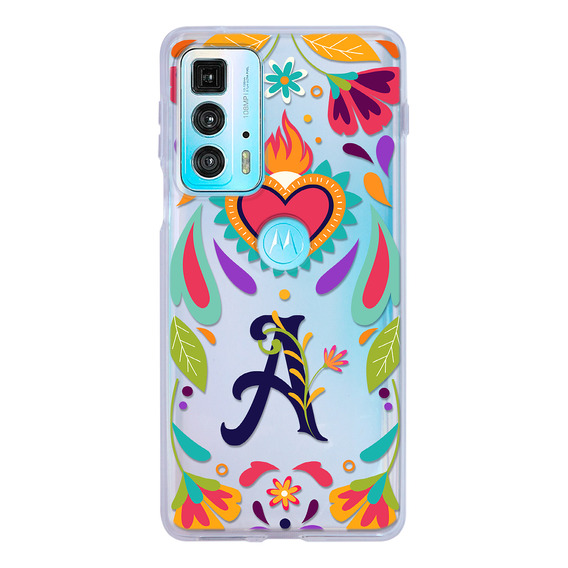 Funda Para Motorola Corazón Diseño Mexicano Tu Letra Inicial