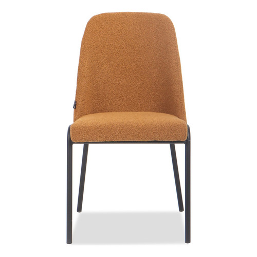 Set De 2 Sillas Para Comedor Minimalista Lunin Color de la estructura de la silla Negro Color del asiento Gris Diseño de la tela Aborregada