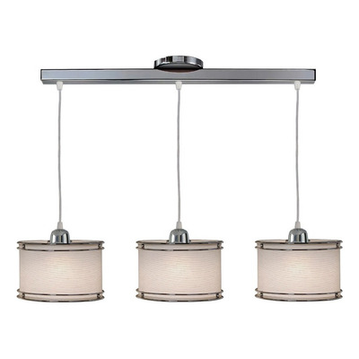 Colgante 3 Luces Doble Aro Cromo Moderno Natural Apto Led