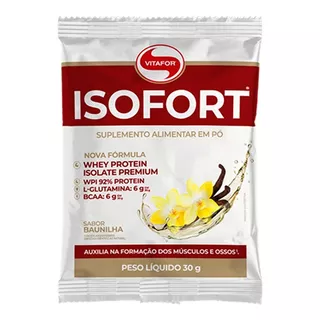 Whey Isolado Vitafor Isofort Baunilha 15 Sachês 92% Wpi