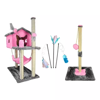  Arranhador Gato Casa Brinquedo Playground Kit Miupetz