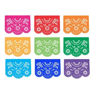 Decoración Papel Picado-arcoiris 30 Tiras De 5.5 Ms De Largo