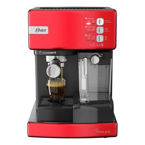 Cafetera Oster PrimaLatte BVSTEM6603 automática roja para cápsulas monodosis 127V