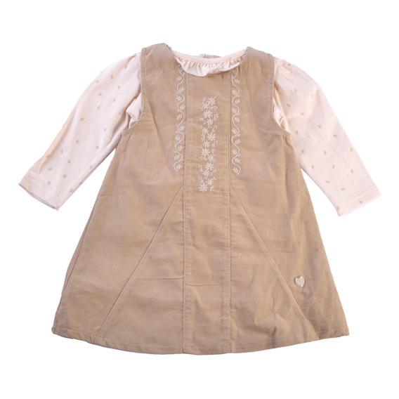 Vestido Corduroy C/ Polo M/l  Bebe Niña Arena