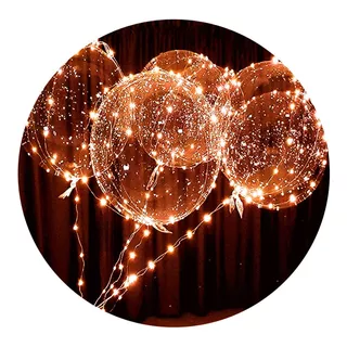 20 Globos Transparentes Luz Led 40 Cm Gigante Decoracion Arr